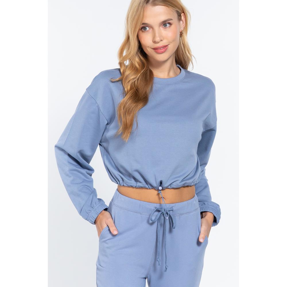 Adjustable Waist French Terry Top - Picture 1 of 7